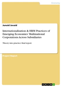 Title: Internationalisation & HRM Practices of Emerging Economies’ Multinational Corporations Across Subsidiaries