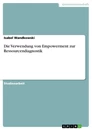 Titel: Die Verwendung von Empowerment zur Ressourcendiagnostik