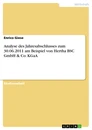 Título: Analyse des Jahresabschlusses zum 30.06.2011 am Beispiel von Hertha BSC GmbH & Co. KGaA