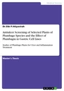 Título: Antiulcer Screening of Selected Plants of Plumbago Species and the Effect of Plumbagin in Gastric Cell Lines