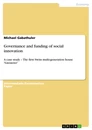 Title: Governance and funding of social innovation