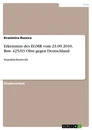 Title: Erkenntnis des EGMR vom 23.09.2010, Bsw. 425/03 Obst gegen Deutschland