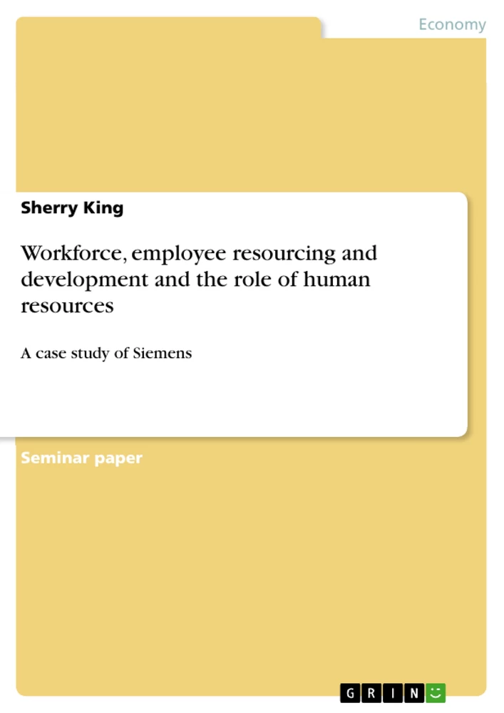 Title: Workforce, employee resourcing and development and the role of human resources