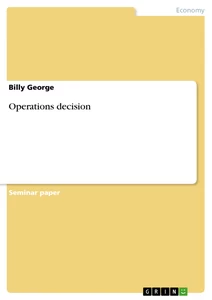 Title: Operations decision