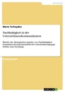 Titel: Nachhaltigkeit in der Unternehmenskommunikation