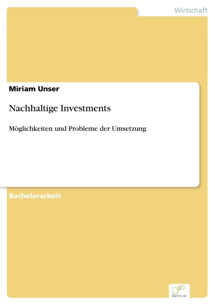 Titel: Nachhaltige Investments