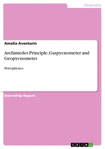Titre: Archimedes Principle, Gaspycnometer and Geopycnometer