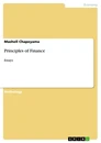 Titel: Principles of Finance