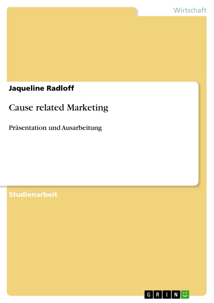 Titel: Cause related Marketing