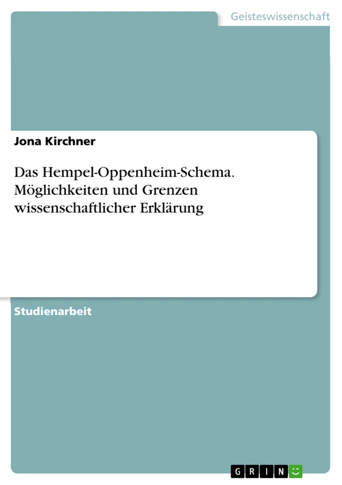 Titre: Das Hempel-Oppenheim-Schema. Möglichkeiten und Grenzen wissenschaftlicher Erklärung