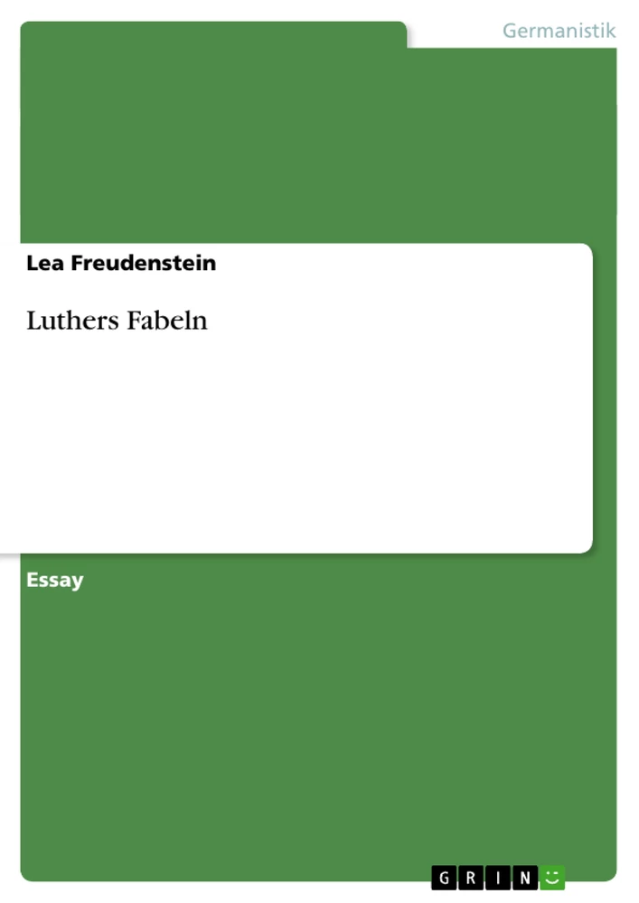Titel: Luthers Fabeln