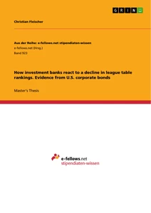 Title: How investment banks react to a decline in league table rankings. Evidence from U.S. corporate bonds