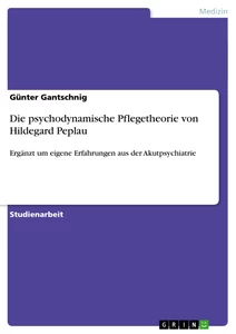Titel: Die psychodynamische Pflegetheorie von Hildegard Peplau