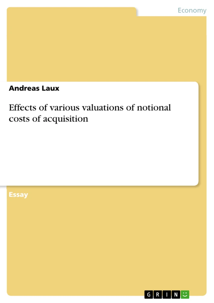 Title: Effects of various valuations of notional costs of acquisition