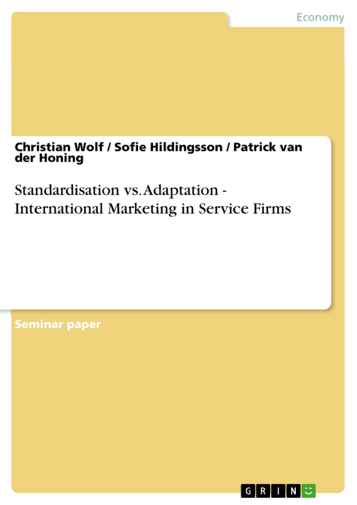 Title: Standardisation vs. Adaptation - International Marketing in Service Firms