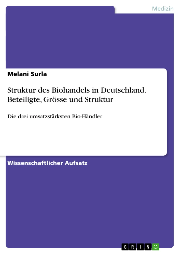 Titel: Struktur des Biohandels in Deutschland. Beteiligte, Grösse und Struktur