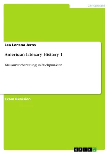 Titel: American Literary History 1