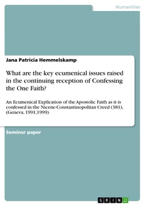 Titre: What are the key ecumenical issues raised in the continuing reception of Confessing the One Faith?