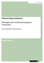 Titel: Prinzipien der Genuszuweisung im Deutschen