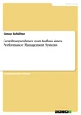 Título: Gestaltungsrahmen zum Aufbau eines Performance Management Systems