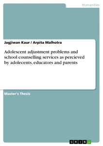 Title: Adolescent adjustment problems and school counselling services as percieved by adolecents, educators and parents