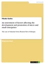 Titre: An assessment of factors affecting the development and promotion of micro and small enterprises