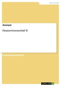 Titel: Finanzwissenschaft II