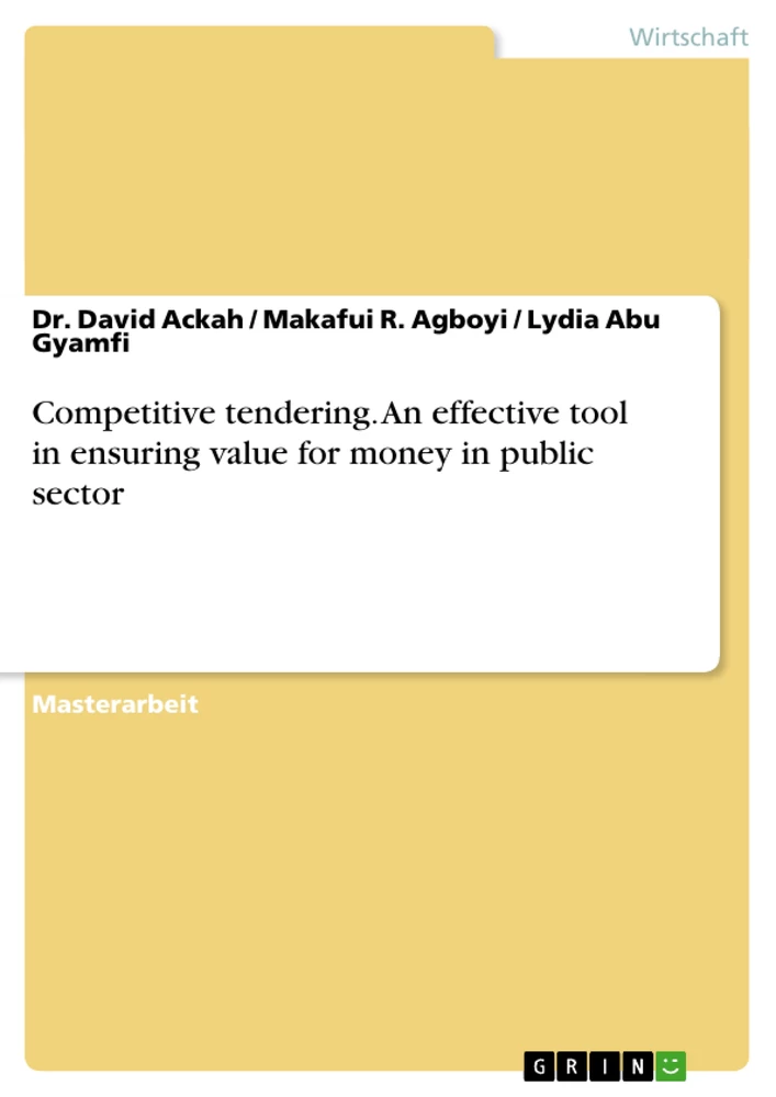 Titel: Competitive tendering. An effective tool in ensuring value for money in public sector