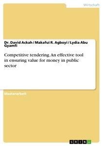 Title: Competitive tendering. An effective tool in ensuring value for money in public sector