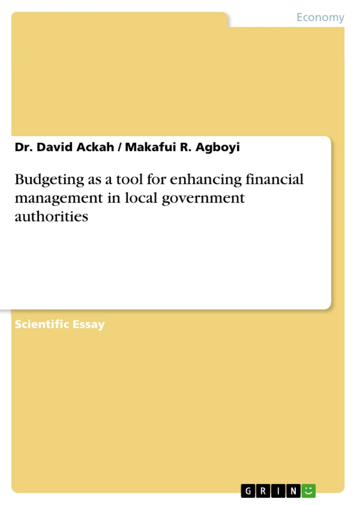 Title: Budgeting as a tool for enhancing financial management in local government authorities