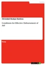 Título: Conditions for Effective Disbursement of Aid