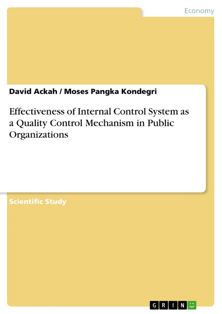 Titel: Effectiveness of Internal Control System as a Quality Control Mechanism in Public Organizations