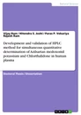 Title: Development and validation of HPLC method for simultaneous quantitative determination of Azilsartan medoxomil potassium and Chlorthalidone in human plasma