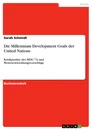 Título: Die Millennium Development Goals der United Nations