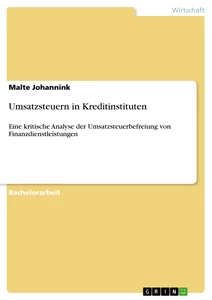 Titre: Umsatzsteuern in Kreditinstituten
