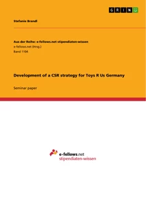 Title: Development of a CSR strategy for Toys R Us Germany