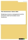 Titel: Budgeting systems as management tool 
for European small and medium sized businesses