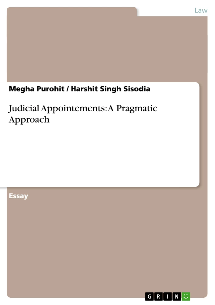 Title: Judicial Appointements: A Pragmatic Approach