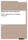 Titre: Judicial Appointements: A Pragmatic Approach