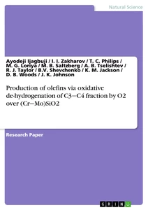 Titre: Production of olefins via oxidative de-hydrogenation of C3‒C4 fraction by O2 over (Cr‒Mo)SiO2