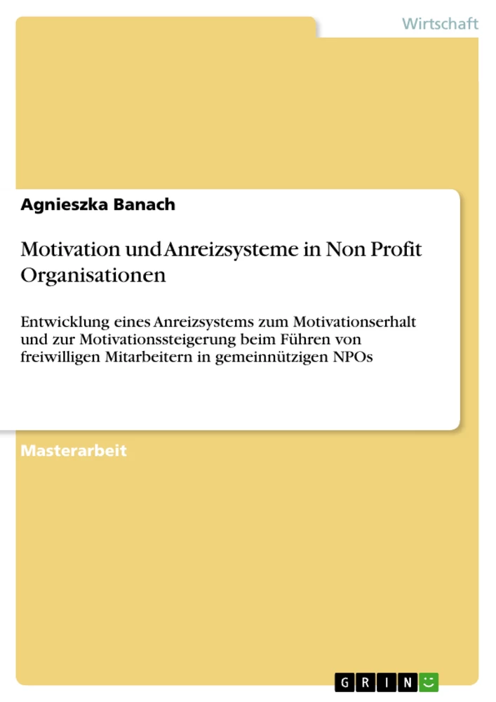 Titel: Motivation und Anreizsysteme in Non Profit Organisationen