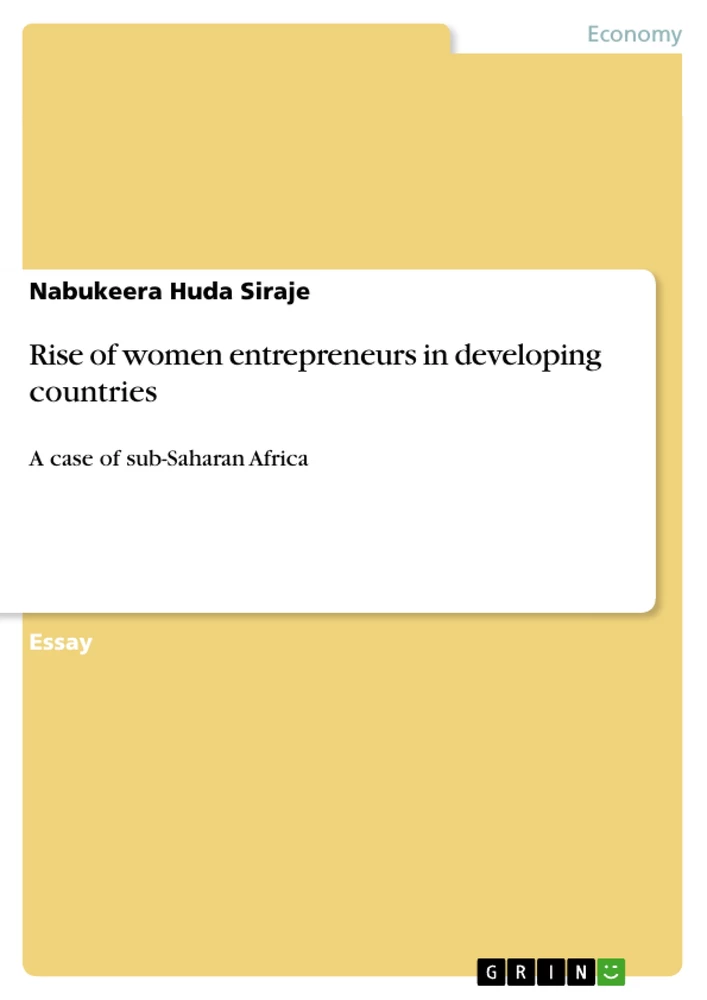 Titel: Rise of women entrepreneurs in developing countries