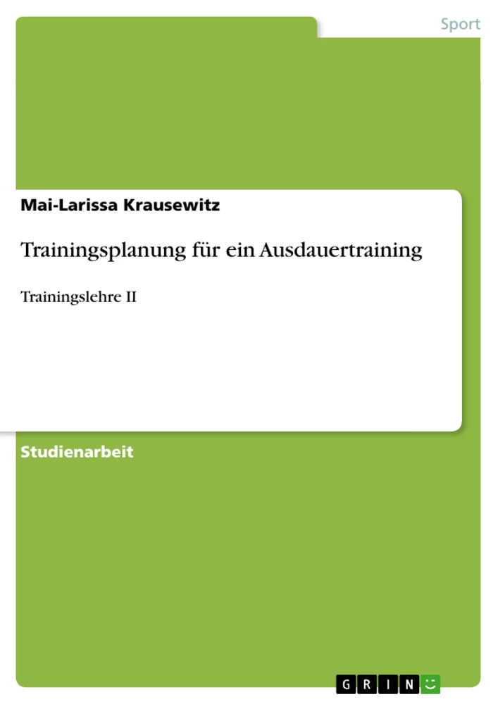 Título: Trainingsplanung für ein Ausdauertraining