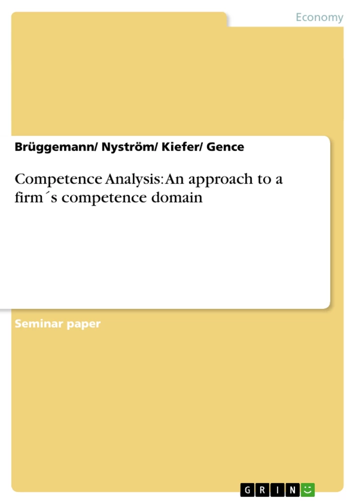 Title: Competence Analysis: An approach to a firm´s competence domain