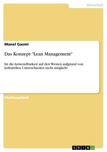 Titel: Das Konzept "Lean Management"