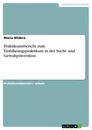 Titel: Praktikumsbericht zum Einführungspraktikum in der Sucht- und Gewaltprävention