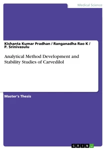 Title: Analytical Method Development and Stability Studies of Carvedilol