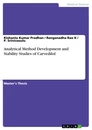 Titre: Analytical Method Development and Stability Studies of Carvedilol