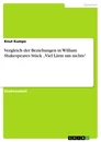 Titre: Vergleich der Beziehungen in William Shakespeares Stück „Viel Lärm um nichts“