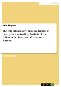 Titel: The Importance of Operating Figures in Enterprise Controlling. Analysis of the Different Performance Measurement Systems